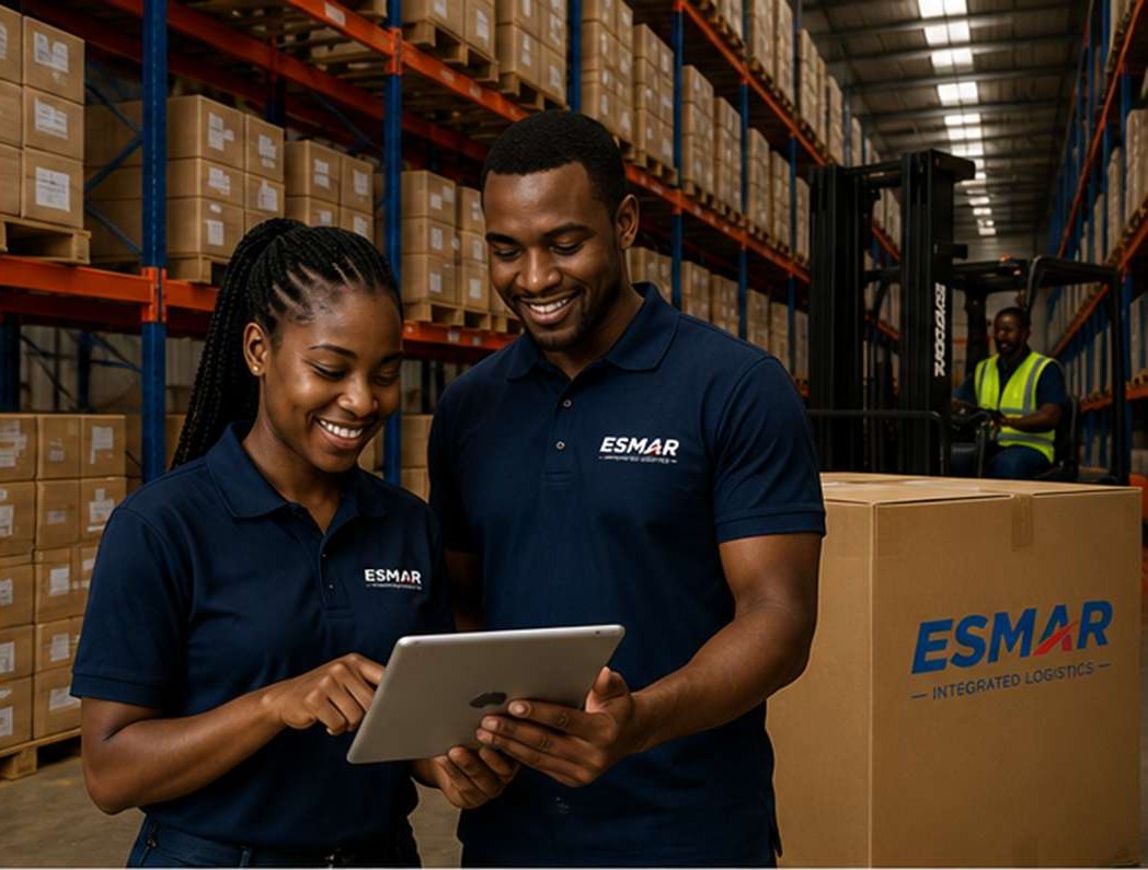 Esmar Integrated Logistics team reviewing a load in the warehouse