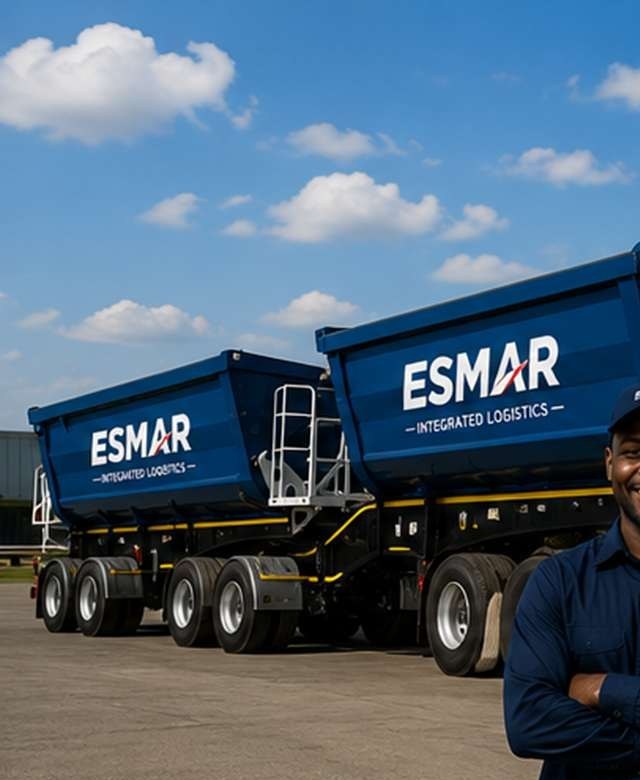 Esmar-branded side tipper trailers in the carrier network
