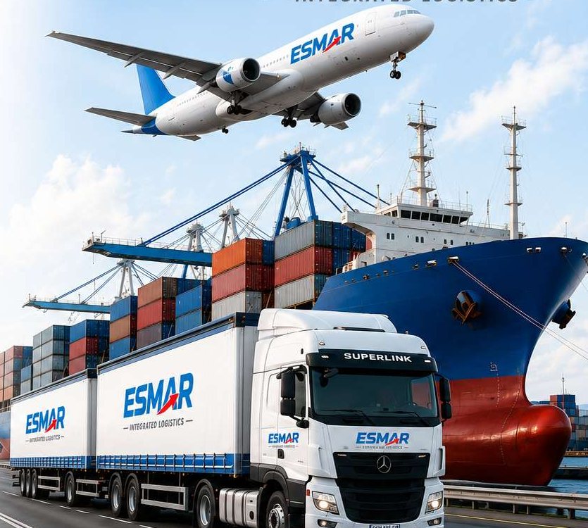 Esmar-branded tautliner trucks ready for cross-border freight